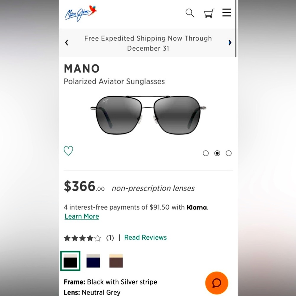 Maui Jim Mano polarized glass men’s sunglasses